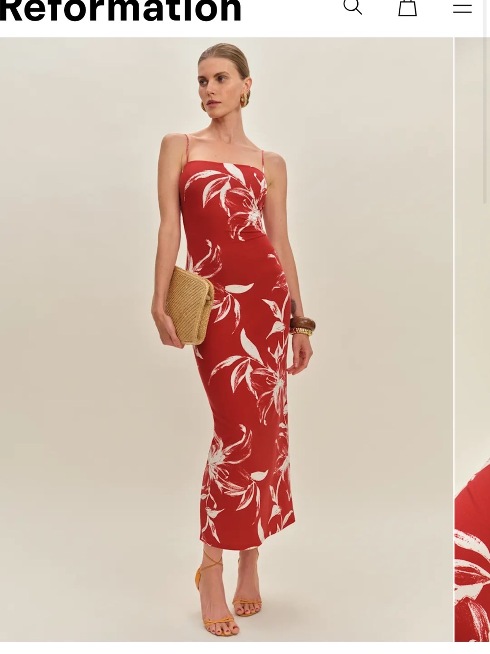 Reformation Elise Knit Dress Red - Size S